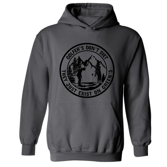Golf Hoodie Golfers Don't Diet On Greens Funny Man Putting Golfing Sweatshirt - Picture 9 of 13